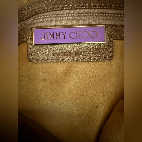 Vintage Jimmy Choo Brushed Gold Suede Ramona Tote Bag 2010 - Picture 11 of 16